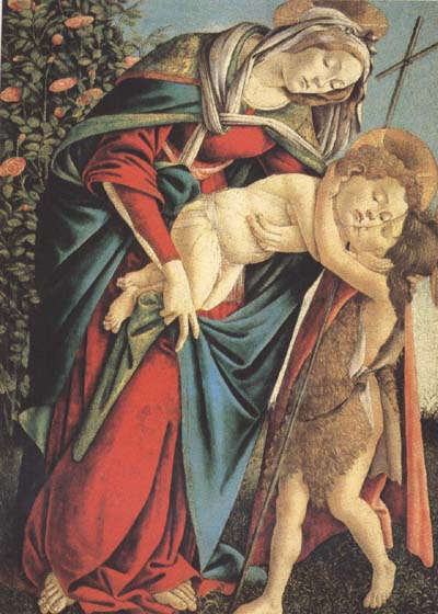 Madonna and child with the Young St John or Madonna of the Rose Garden